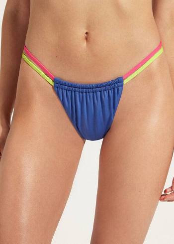 Abajo De Bikini Calzedonia Brazilian String Tokyo Eco Mujer Azules | MX2848RW