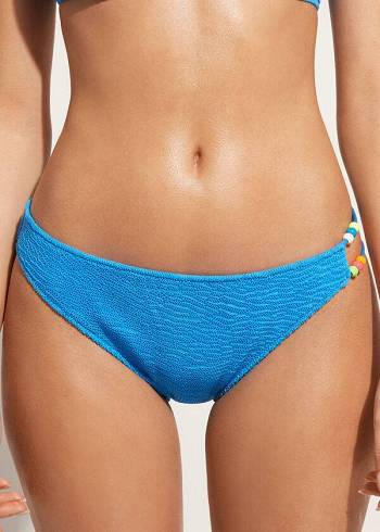 Abajo De Bikini Calzedonia Crinkled San Diego Mujer Azules | MX2816OR