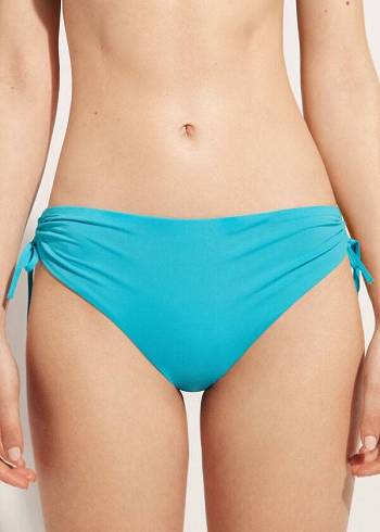 Abajo De Bikini Calzedonia High-Cintura Drawstring Indonesia Mujer Turquesa | MX2733XF