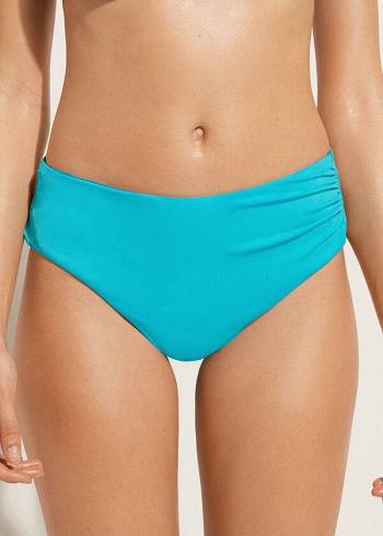 Abajo De Bikini Calzedonia High Cintura Indonesia Eco Mujer Turquesa Verdes | MX2758CE