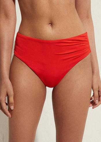 Abajo De Bikini Calzedonia High Cintura Indonesia Eco Mujer Rojos | MX2766GL