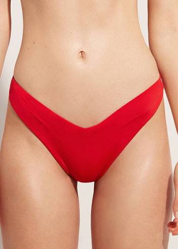 Abajo De Bikini Calzedonia High Cut Brazilian Indonesia Eco Mujer Rojos | MX2800NB