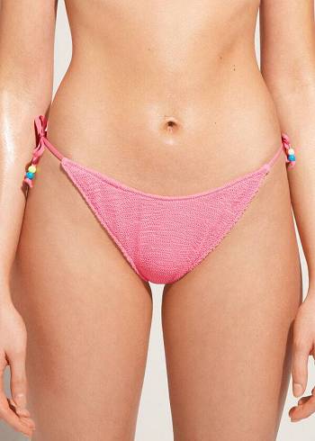 Abajo De Bikini Calzedonia High V-Cut Brazilian San Diego Mujer Rosas | MX2777RW