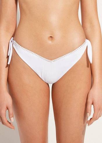 Abajo De Bikini Calzedonia High V-Cut Brazilian Mumbai Mujer Blancos | MX2778EX