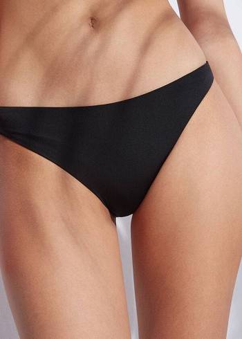 Abajo De Bikini Calzedonia Indonesia Eco Low rise Mujer Negros | MX2718PQ