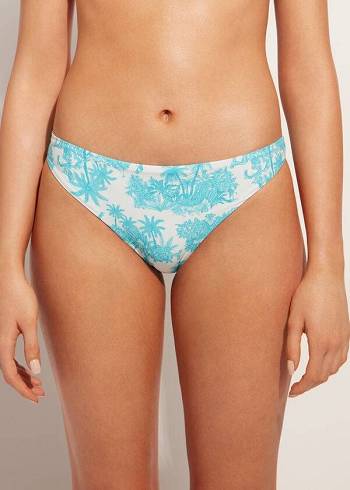 Abajo De Bikini Calzedonia Sorrento Mujer Azules | MX2616CE