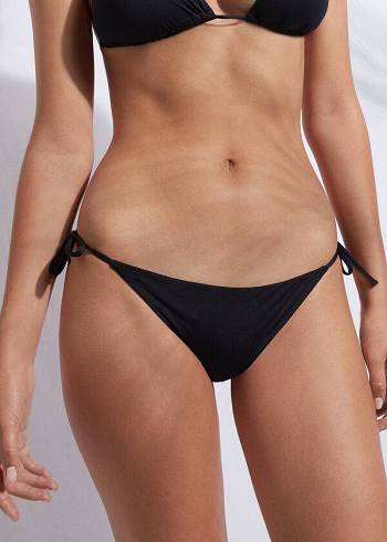 Abajo De Bikini Calzedonia String Indonesia Mujer Negros | MX2594KI