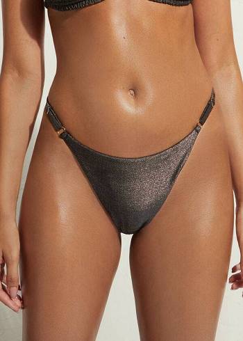 Abajo De Bikini Calzedonia Thin Sides Tanga Hollywood Mujer Negros | MX2562BC