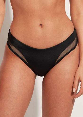 Abajo De Bikini Calzedonia Tulle Insert Shaped Cintura Tokyo Mujer Rosas | MX2534MA