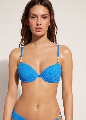 Arriba De Bikini Calzedonia Acolchado Push-Up San Diego Mujer Azules | MX2313DN