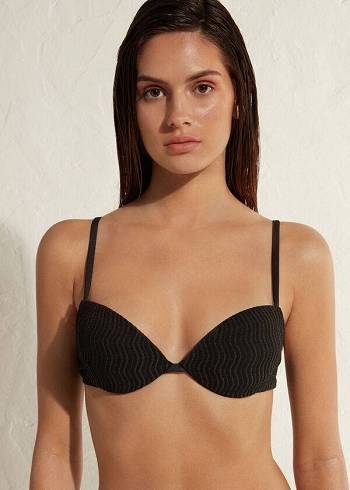 Arriba De Bikini Calzedonia Acolchado Push-Up Mykonos Mujer Negros | MX2324WY