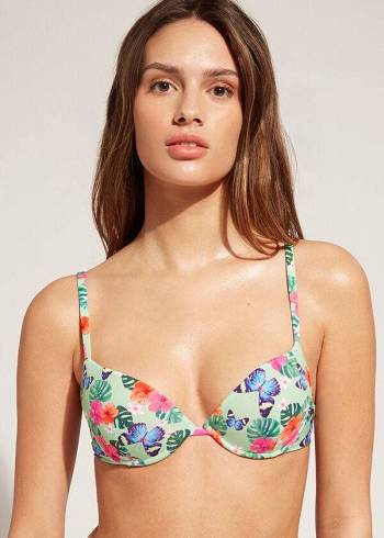 Arriba De Bikini Calzedonia Acolchado Push-Up Malibu Mujer Multicolor | MX2329VD