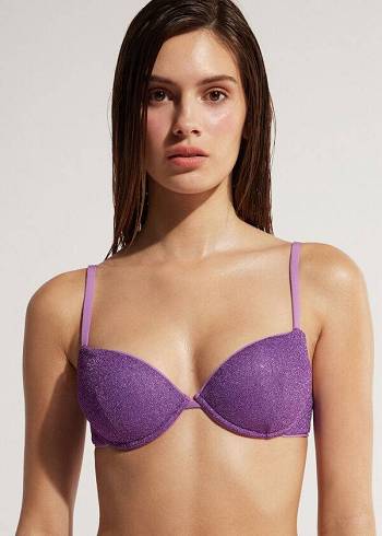 Arriba De Bikini Calzedonia Acolchado Push-Up Las Vegas Mujer Morados | MX2333LH