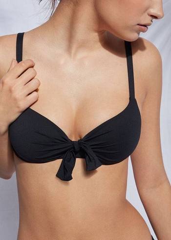 Arriba De Bikini Calzedonia Acolchado Push Up Indonesia Eco micro Mujer Negros | MX2368PQ