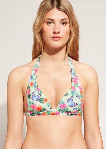 Arriba De Bikini Calzedonia Graduated Acolchado Triangle Malibu Mujer Multicolor | MX2448IS