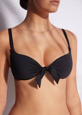 Arriba De Bikini Calzedonia Patrizia Indonesia Push-Up Mujer Negros | MX2253ZG