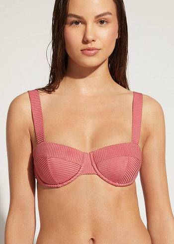 Arriba De Bikini Calzedonia Push-Up Bandeau Biarritz Mujer Marrom | MX2238TV