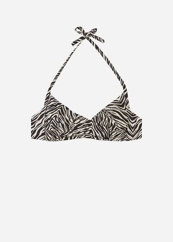 Arriba De Bikini Calzedonia Soft Acolchado Triangle Nairobi Mujer Negros | MX2221FM