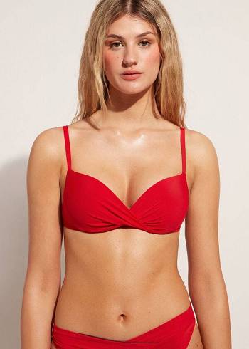 Arriba De Bikini Calzedonia Soft Graduated Super Acolchado Push-up Indonesia Mujer Rojos | MX2230VD