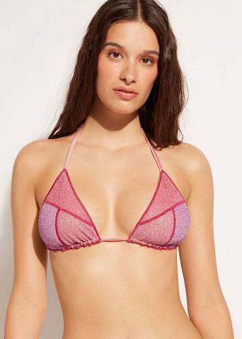 Arriba De Bikini Calzedonia Triangle String Lisbona Mujer Rosas | MX2141SO