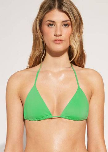 Arriba De Bikini Calzedonia Triangle String Indonesia Eco rosa Mujer Verdes | MX2148LH