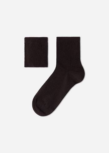 Calcetines Calzedonia Algodon with Fresh Feet Respirable Material Corta Niños Cafes | MX1089MA