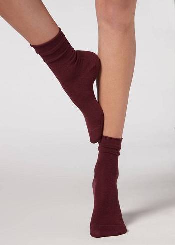 Calcetines Calzedonia Ankle with Cashmere Corta Mujer Rojos | MX1849YU