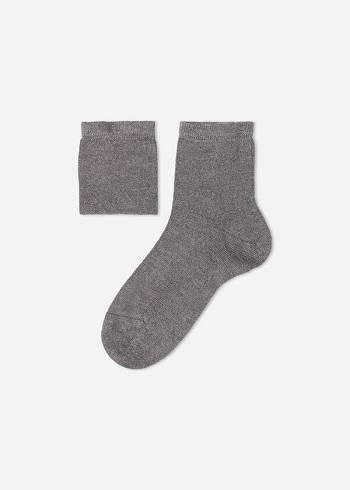 Calcetines Calzedonia Cashmere Blend Corta Niños Grises | MX1023SO