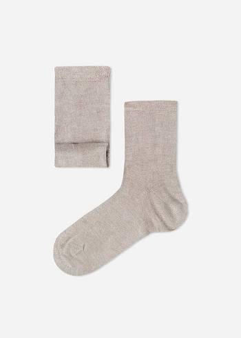 Calcetines Calzedonia Cashmere Blend Corta Niños Beige Marrom | MX1100AP