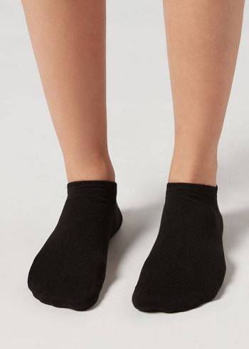 Calcetines Calzedonia Cashmere Blend No-Show Mujer Negros | MX1925RW