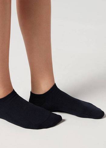 Calcetines Calzedonia Cashmere Blend No-Show Mujer Azules | MX1926TV