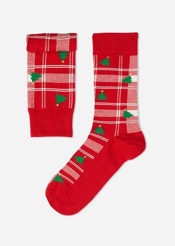 Calcetines Calzedonia Christmas Corta Crew Hombre Rojos | MX1391HK