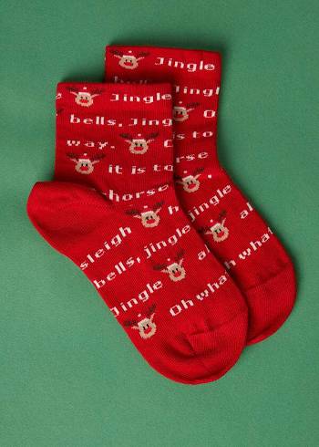 Calcetines Calzedonia Christmas Series Corta Niños Rojos | MX1093RW