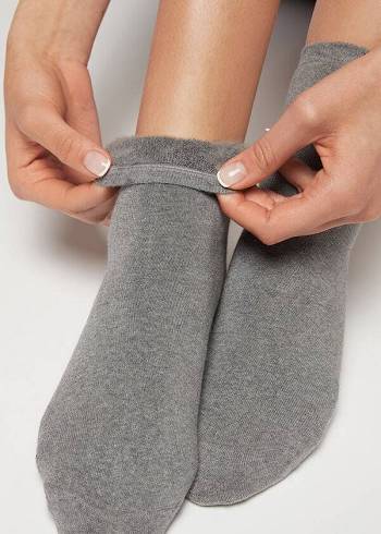 Calcetines Calzedonia Corta Algodon Thermal Mujer Grises | MX1698AP