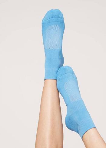 Calcetines Calzedonia Corta Deporte Mujer Azules | MX1671PQ