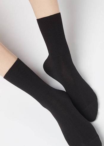 Calcetines Calzedonia Corta in Algodon with Cashmere Mujer Negros | MX1694UT