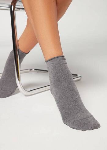 Calcetines Calzedonia Cuffless Cashmere Corta Mujer Plateados | MX1807HK