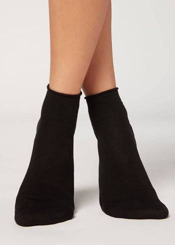 Calcetines Calzedonia Cuffless Corta in Algodon rosa Mujer Negros | MX1795RW