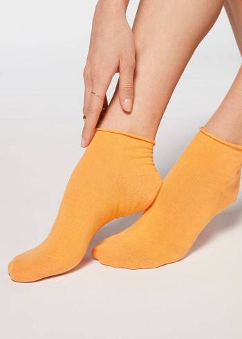 Calcetines Calzedonia Cuffless Corta in Algodon Mujer Naranjas | MX1796TV