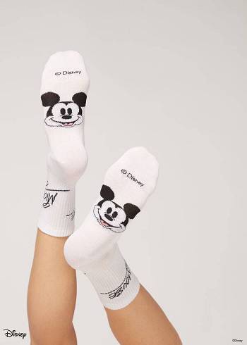 Calcetines Calzedonia Disney Patterned Corta Mujer Blancos Negros | MX1767WY