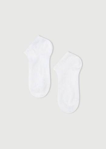 Calcetines Calzedonia Light Algodon Ankle Corta Niños Blancos | MX1003KI