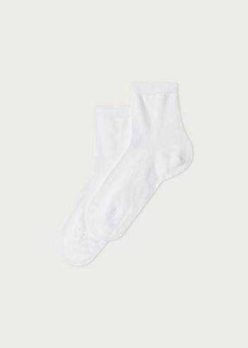 Calcetines Calzedonia Light Algodon Corta Niños Blancos | MX1004LH