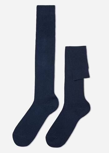 Calcetines Calzedonia Long with Cashmere Hombre Azul Marino | MX1405RW