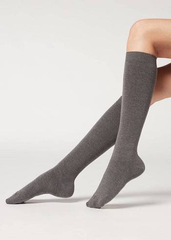 Calcetines Calzedonia Long with Cashmere Mujer Grises | MX1941ZG