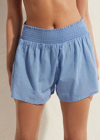 Cubrirlos Calzedonia Algodon Shorts Mujer Azules | MX2073CE