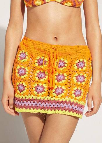 Cubrirlos Calzedonia Crochet Skirt Mujer Naranjas | MX2061PQ