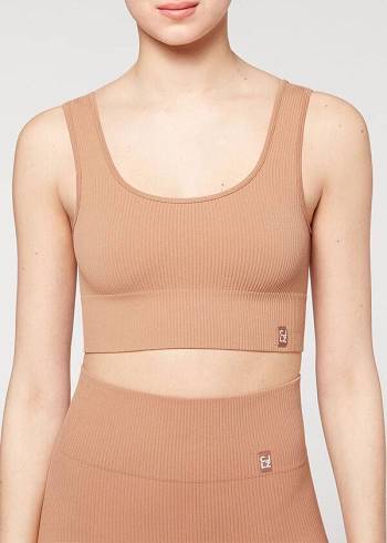 Cubrirlos Calzedonia Seamless Acanalado Mujer Beige | MX2082TV