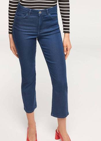 Jeans Calzedonia Eco Light Flared Cropped Denim Mujer Azul Marino | MX1618OR