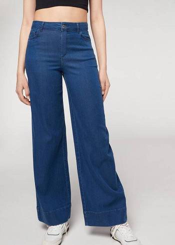 Jeans Calzedonia Eco Palazzo Mujer Azul Marino | MX1604XF