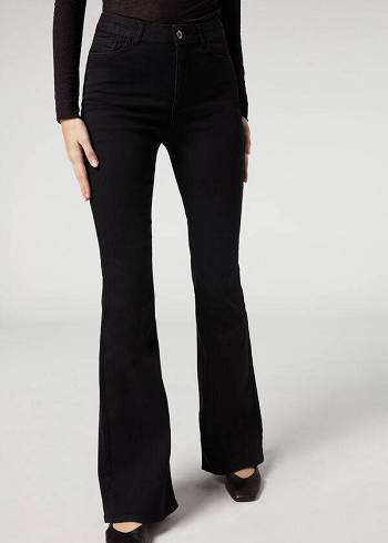 Jeans Calzedonia Flared Mujer Negros | MX1597FM